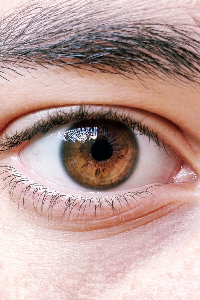 human eye in close-up photo