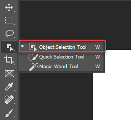 Choose the Object Selection Tool on the right panel