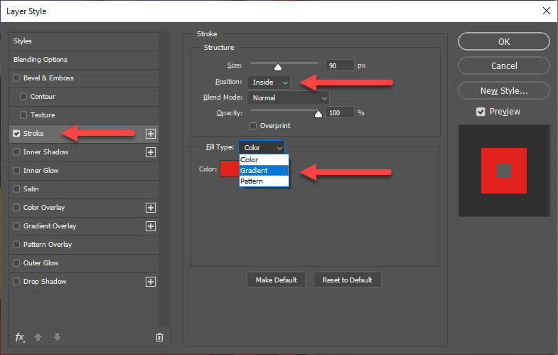 Set the Fill Type to be Gradient