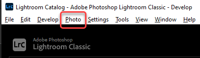 Go to Photo in the menu bar