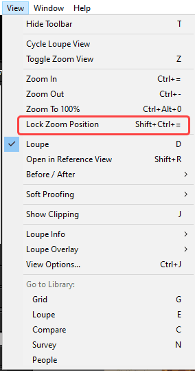 How to lock the zoom