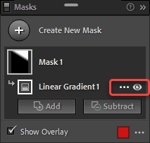 Organize the different masked areas