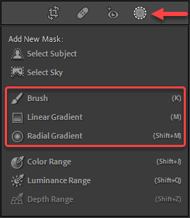 Select your background area with local adjustments